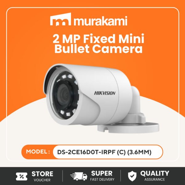 Turbo HD Bullet Camera (DS-2CE16D0T-IRPF 3.6mm) – High Definition Night Vision CCTV