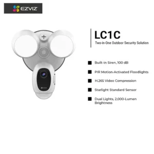 Ezviz LC1C (White) Two-in-One Outdoor Security Solution - Image 3