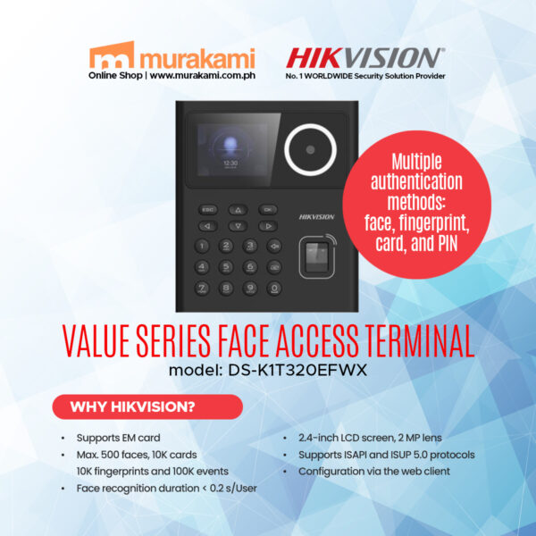 Hikvision	DS-K1T320EFWX Value Series Face Access Terminal