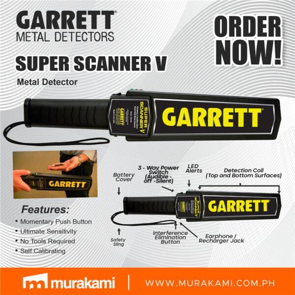 Garrett Super Scanner V	Audible and vibrating alarms