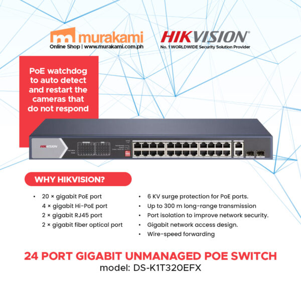 Hikvision	DS-3E1318P-SI 16 Port Fast Ethernet Smart POE Switch