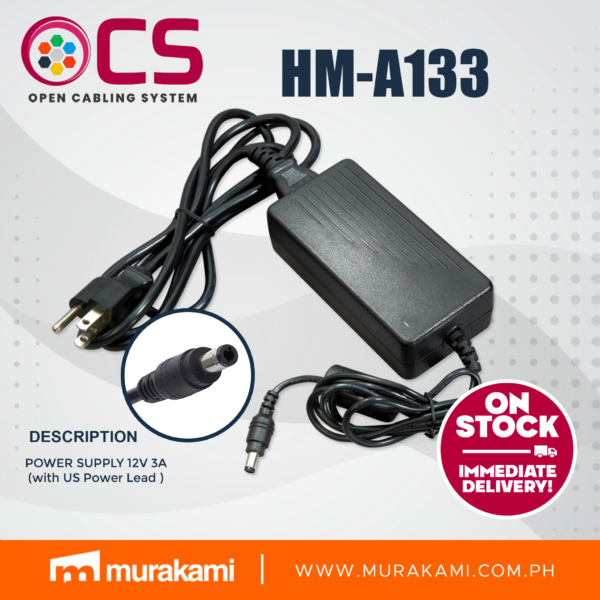 OCS	HM-A133 POWER SUPPLY 12V 3A (with US Power Lead )