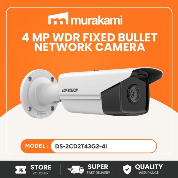 Best Hikvision (DS-2CD2T43G2-4I) 4MP AcuSense IP Camera 4mm Lens Smart Human Vehicle Detection CCTV Security Camera