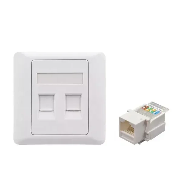 OCS Square RJ45 faceplate face panel (2 port) - Image 2