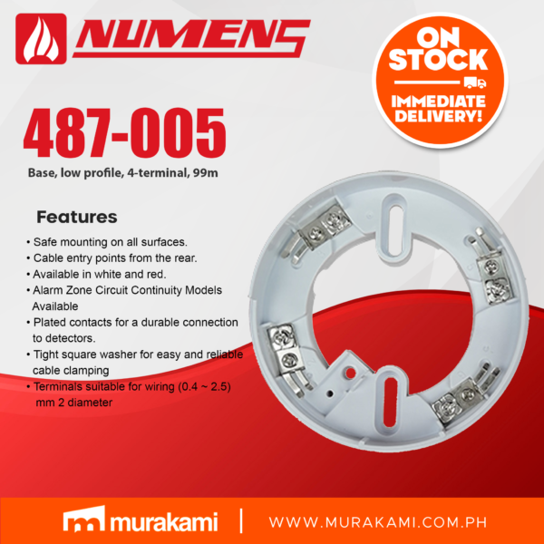 Numens 487-005 Base, low profile, 4-terminal, 99m