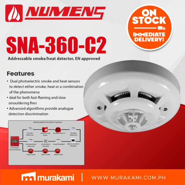 Numens SNA-360-C2 Addressable smoke/heat detector, EN approved