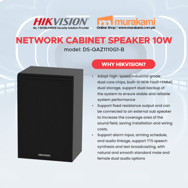 Hikvision	DS-QAZ1110G1-B Network Cabinet Speaker 10W