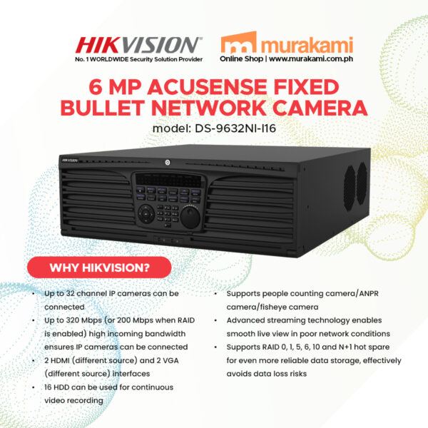 Hikvision	DS-9632NI-I16 32-ch 3U 4K NVR