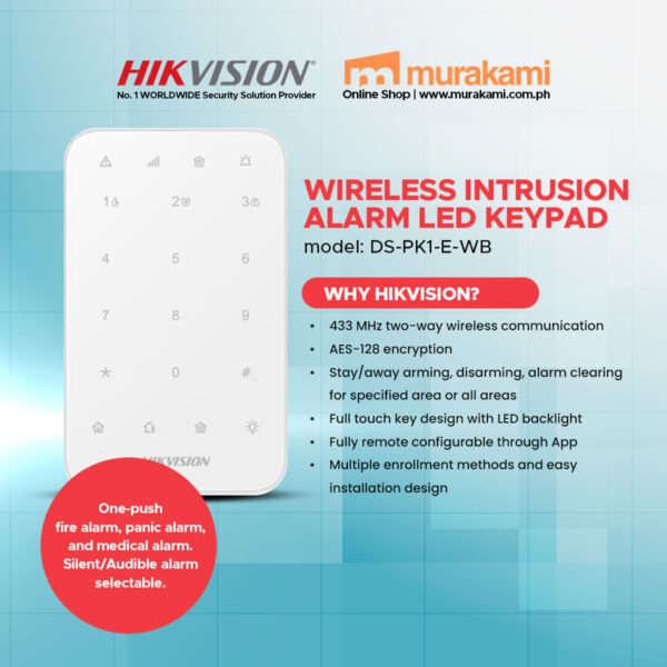Hikvision	DS-PK1-E-WB	Wireless LED Keypad