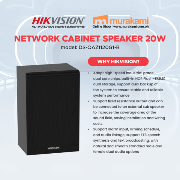Hikvision	DS-QAZ1120G1-B	Network Cabinet Speaker 20W