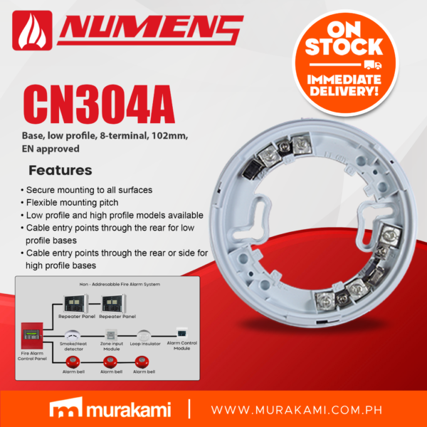Numens CN304A Base, low profile, 8-terminal, 102mm, EN approved