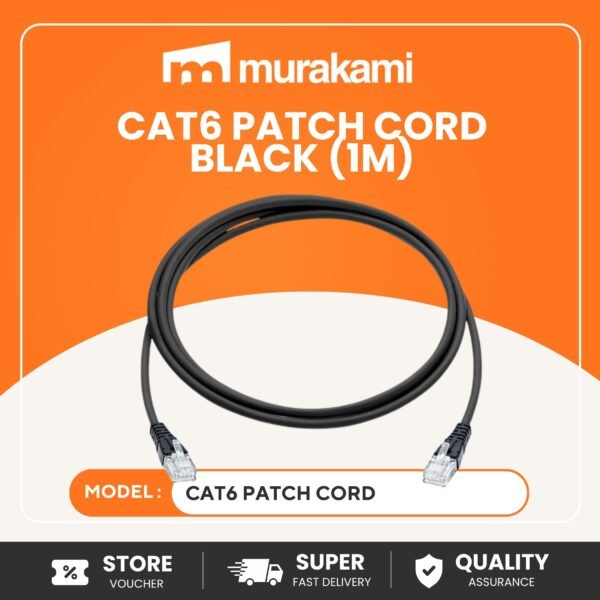 OCS (CAT6 PATCH CORD Black) (1m)