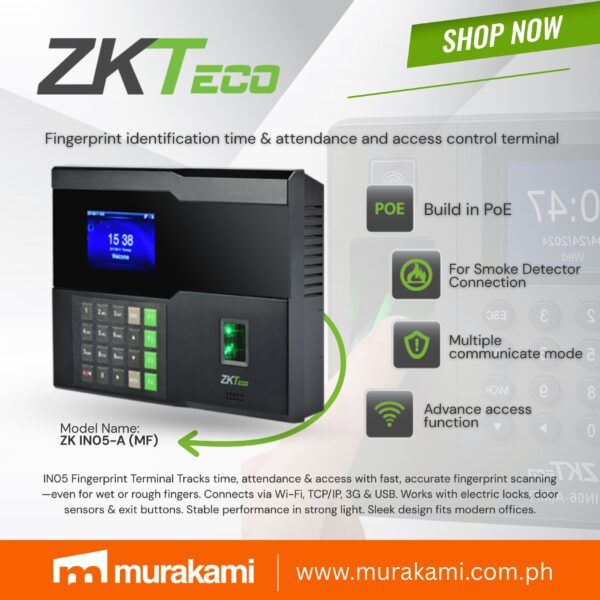 ZKTeco ZK IN05-A (MF) Fingerprint identification time & attendance and access control terminal