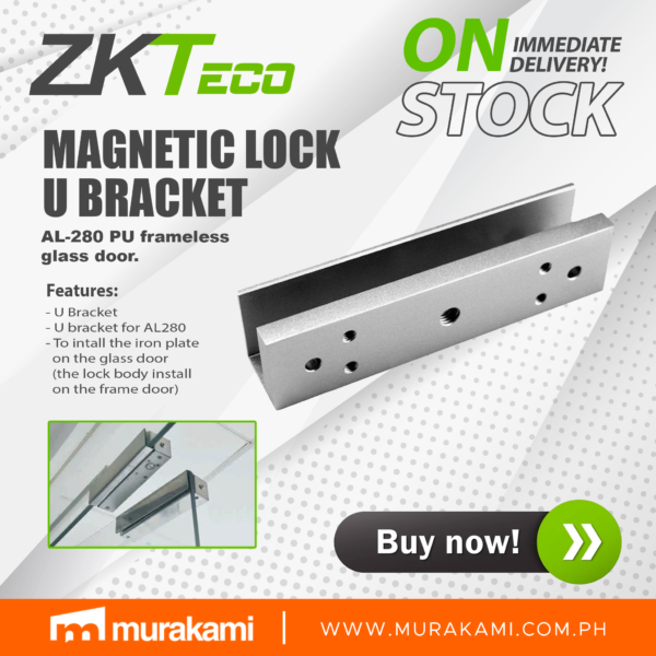 ZKTeco ZK AL-280PU Magnetic lock bracket in frameless glass door