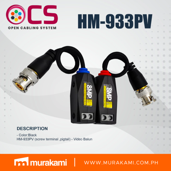 OCS	HM-933PV 2 in1 HD Video Balun for CVI AHD TVI HD cameras (Power+Video)
