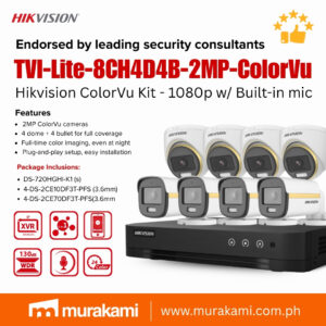 Hikvision	TVI-Lite-8CH4D4B-2MP-ColorVu 2.8mm Kits