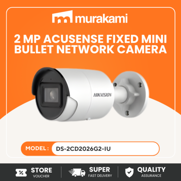 Hikvision (DS-2CD2063G2-IU) 6MP Bullet Camera 4mm – Smart AI CCTV with Audio, WDR & IP67 Weatherproof Security Camera