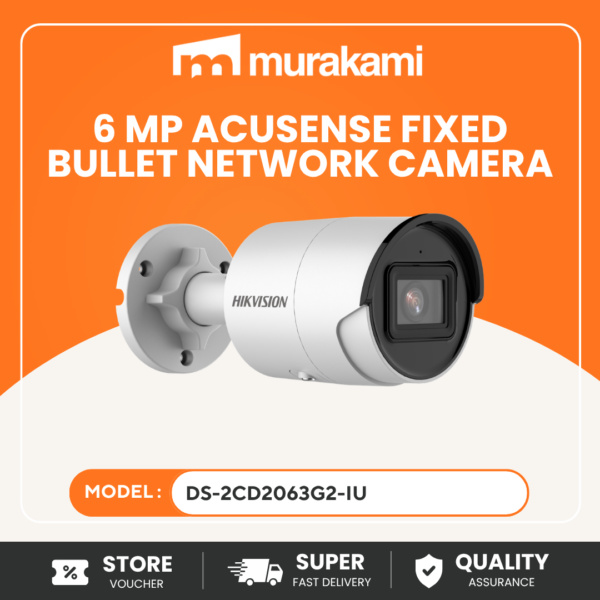 Premium Hikvision (DS-2CD2063G2-IU) 6MP Bullet Camera 2.8mm – Powerful Smart CCTV with Audio & Advanced Detection