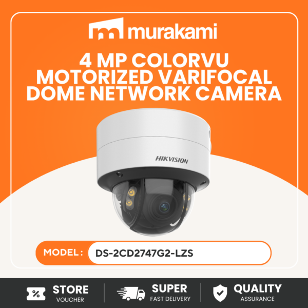 Hikvision (DS-2CD2747G2-LZS) IP Camera – 4MP Motorized Varifocal Dome (3.6–9mm) Advanced Security Surveillance