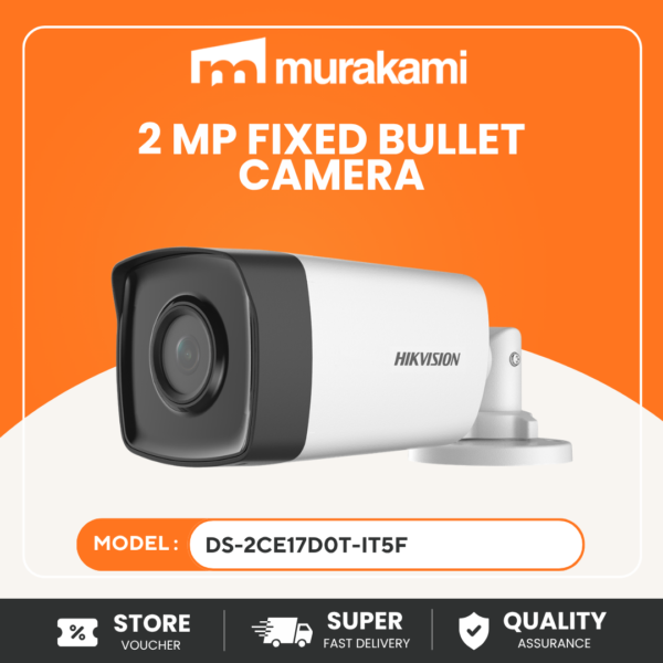 1080p Full HD Outdoor Bullet CCTV Camera Hikvision DS-2CE17D0T-IT5F (3.6mm) – Turbo HD Security Camera