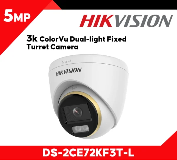 Hikvision	DS-2CE72KF3T (3.6mm)	3K ColorVu Fixed Turret Camera