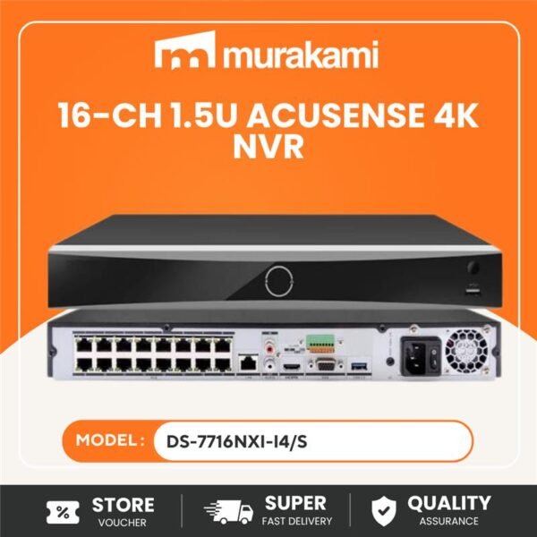 Hikvision (DS-7716NXI-I4/S) 16 Channel NVR – Powerful AI 4K Network Video Recorder with Face Recognition & Smart Detection