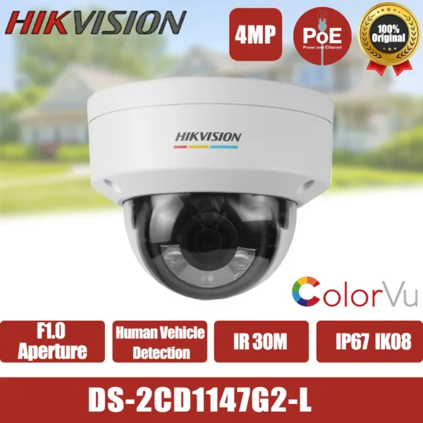 Hikvision	DS-2CD1147G2-LUF (2.8mm)	4 MP ColorVu MD 2.0 Fixed Dome Network Camera