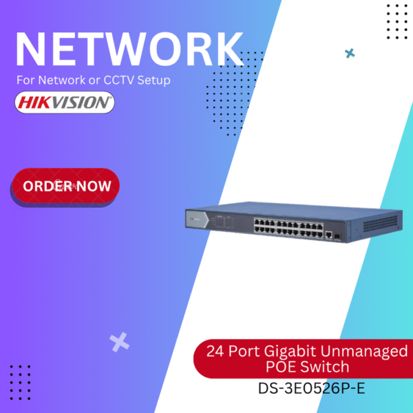 Hikvision	DS-3E0526P-E/M 24 Port Gigabit Unmanaged POE Switch