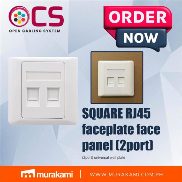 OCS Square RJ45 faceplate face panel (2 port)