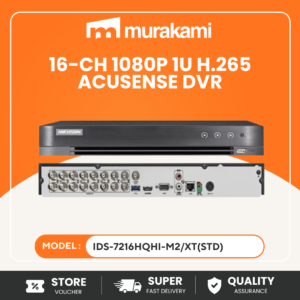 Hikvision iDS-7216HQHI-M2/XT 16-channel smart AcuSense AI Turbo HD DVR recorder for 1080p CCTV surveillance system