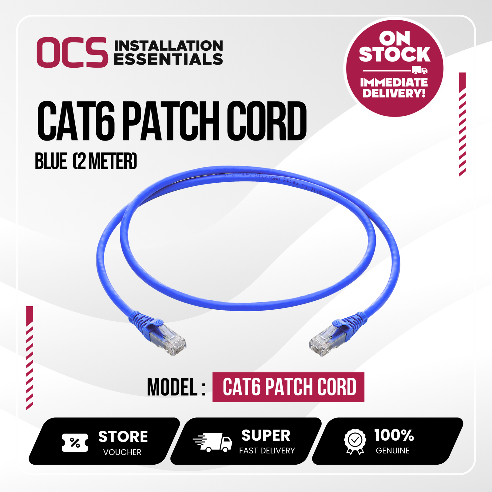 Installation Essential (CAT6 PATCH CORD BLUE) (2m) - Image 4