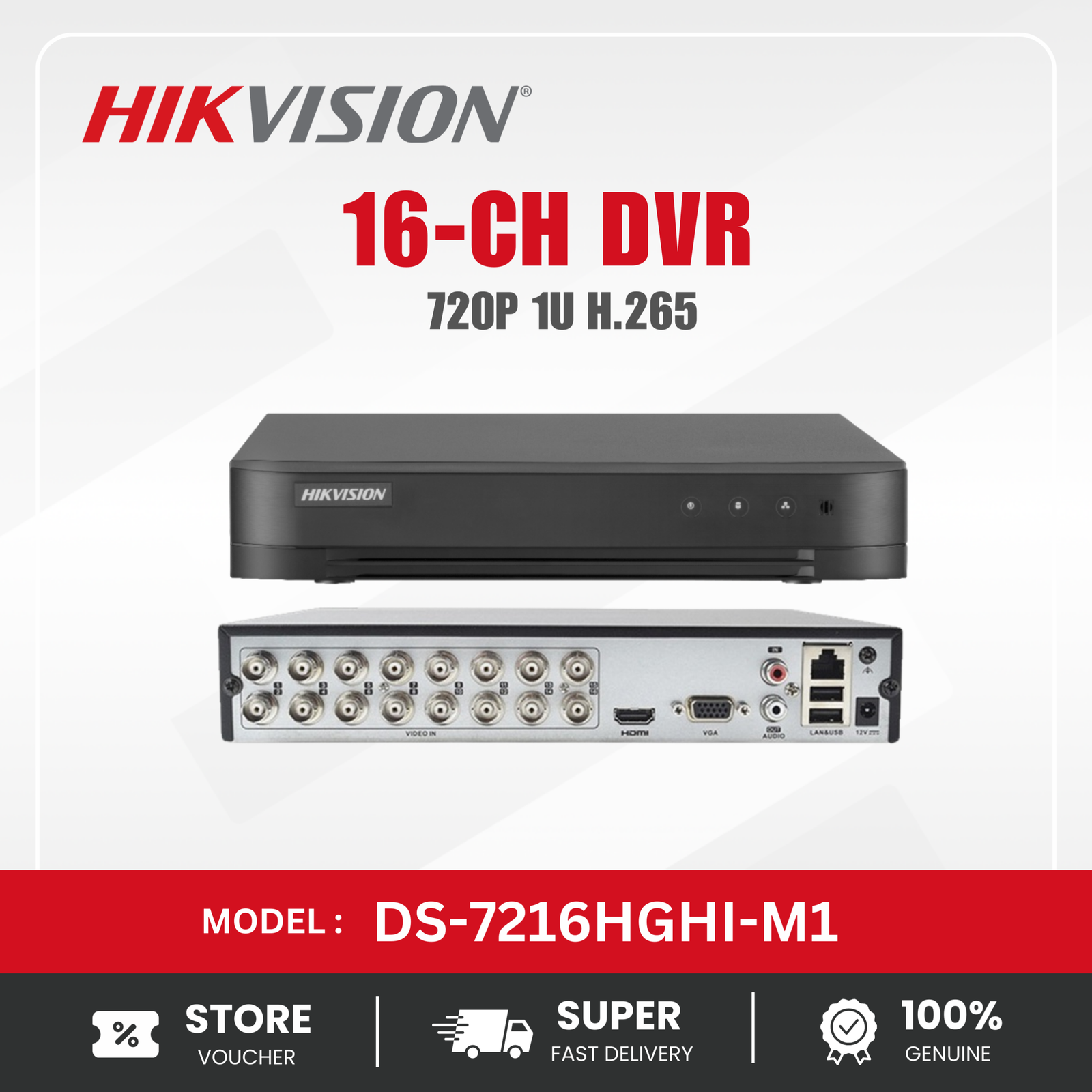 Hikvision (DS-7216HGHI-M1) Powerful 16-Channel 1080P Lite CCTV DVR Recorder - Image 3