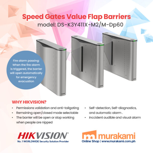 Hikvision	DS-K3Y411X-M2/M-Dp60 Valued Flap Barriers