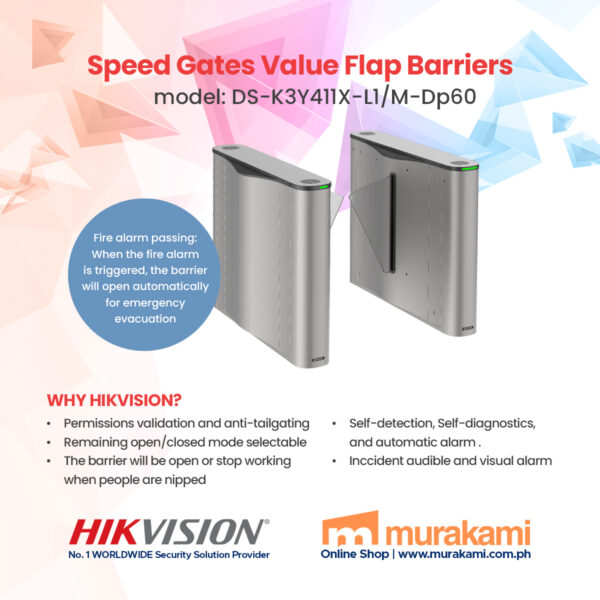 Hikvision	DS-K3Y411X-L1/M-Dp60 Valued Flap Barriers