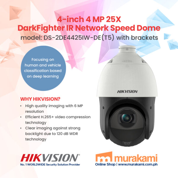 Hikvision DS-2DE4425IW-DE(T5) with brackets