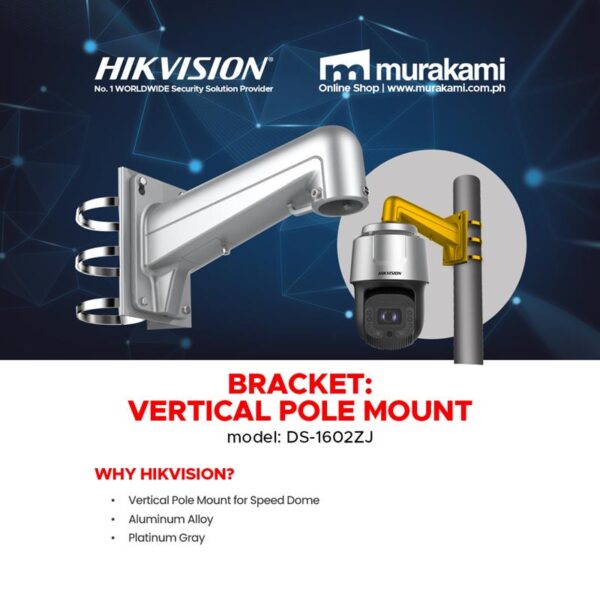 Hikvision	DS-1602ZJ-pole-P	Bracket for Vertical pole mount