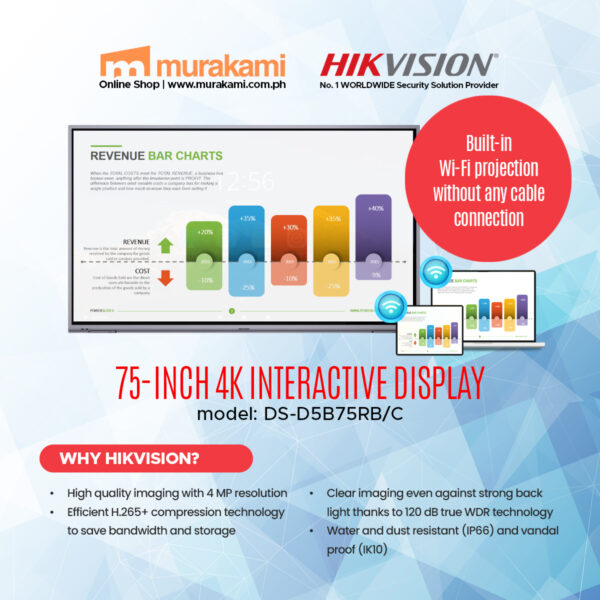 Hikvision	DS-D5B75RB/C 75-inch 4K Interactive Display