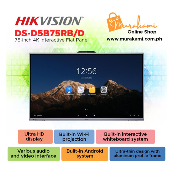 Hikvision	DS-D5B75RB/D 75-inch 4K Interactive Display W/ Camera and Microphone array