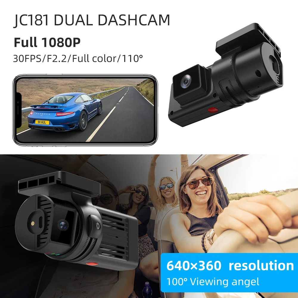 Jimi IoT Dashcam JC181	Dual-Channel Dashcam GPS tracker - Image 1