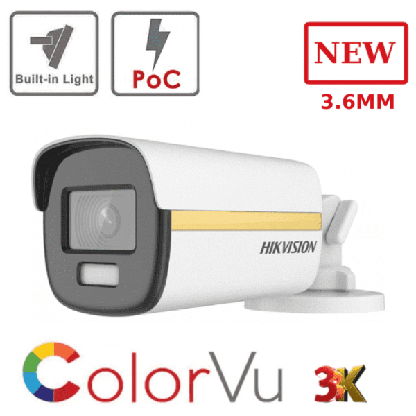 Hikvision	DS-2CE12KF3T (3.6mm)	3K ColorVu Fixed Bullet Camera