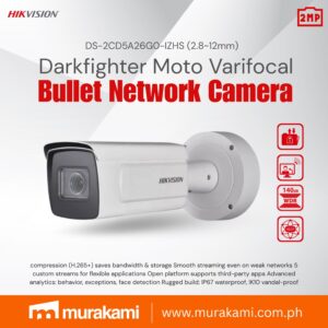 Hikvision	DS-2CD5A26G0-IZHS (2.8~12mm)	2MP DarkFighter Moto Varifocal Bullet Network Camera