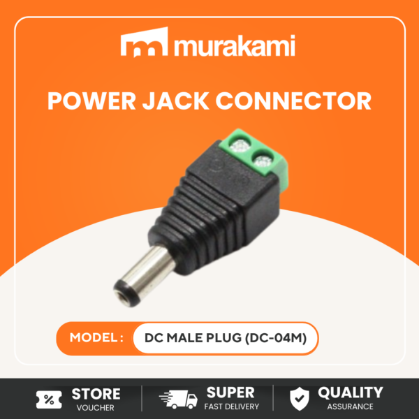 DC Male Plug (DC-04M) for CCTV Power Installation