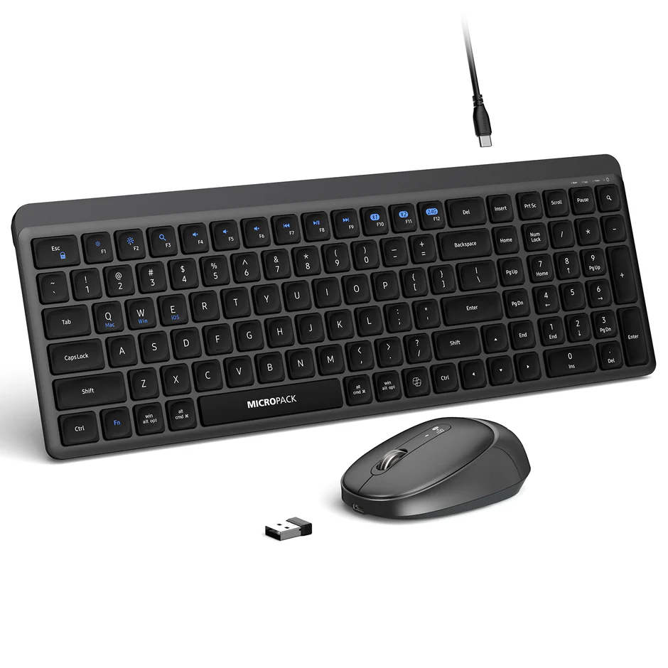 2.4G+Bluetooth Wirelesss Keyboard and Mouse Combo (KM-268W-BK) - Image 2