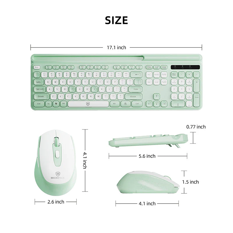 2.4G Wireless Keyboard+Mouse Combo (KM-239W-EN-WHGN) - Image 3
