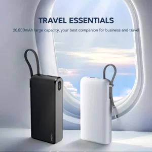 20000mAh Built-in Cable Fast Charging Power Bank (PB-C20-BK)