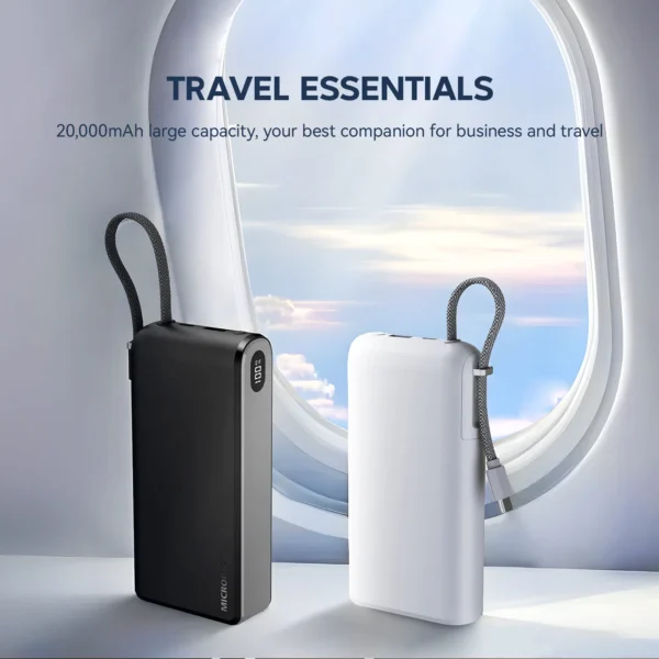 Micropack (PB-C20) For A Revolutionary 20000mAh Built-in Cable Fast Charging Power Bank