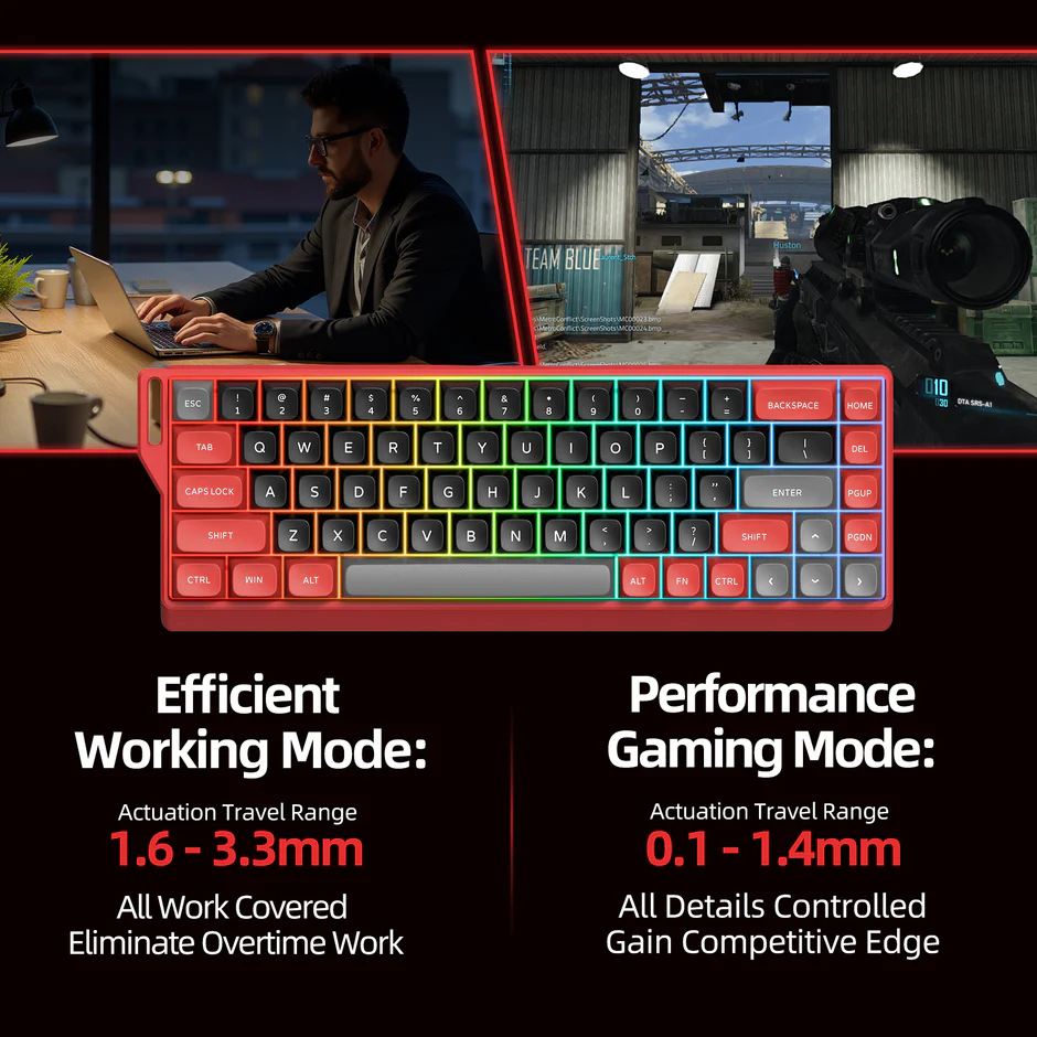 Magnetic Switch Keyboard (K-68M-EN-RD) - Image 4