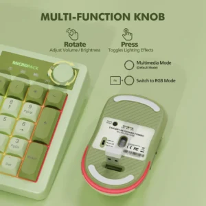 3 Modes Rechareable Wireless Keyboard and Mouse Combo (KM-270W-EN-GN)