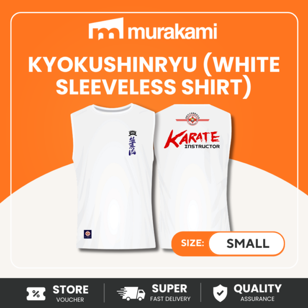 (White Sleeveless Shirt) KyokushinRyu For 1st Rated Quality