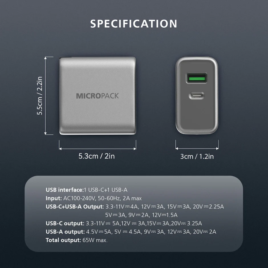 65W GaN Wall Charger (MWC-265PD-ES) - Image 3